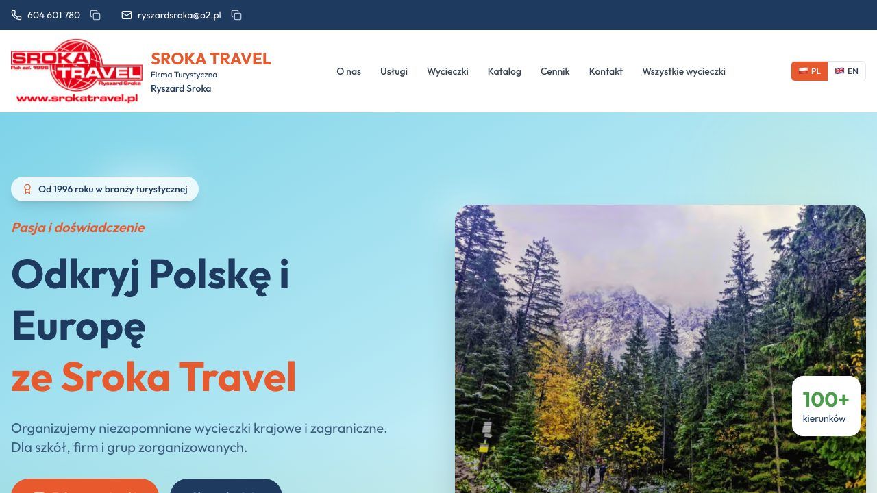 srokatravel.pl – Serwis biura podróży Sroka Travel — oferty wyjazdów i rezerwacje online.